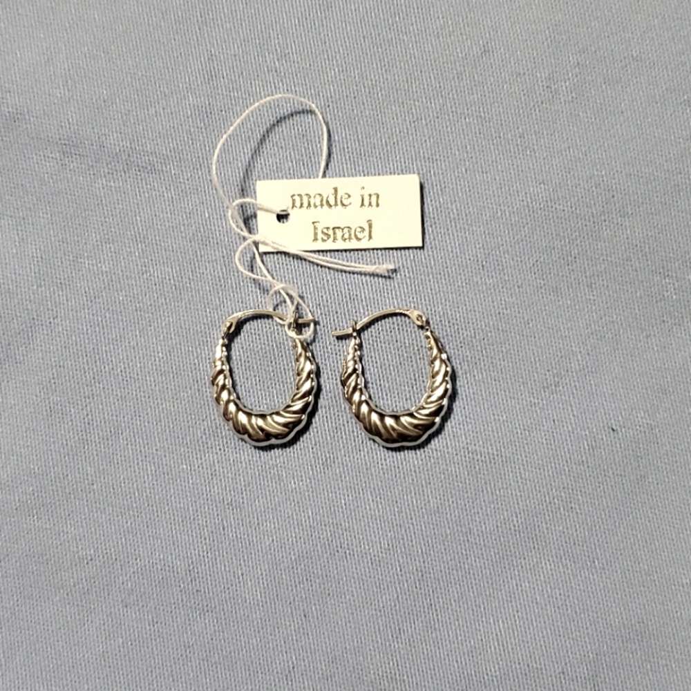 14k white gold hoop earrings